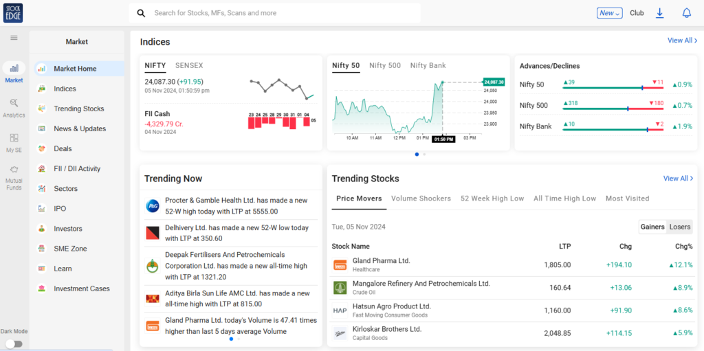 New look and design for web version of stockedge