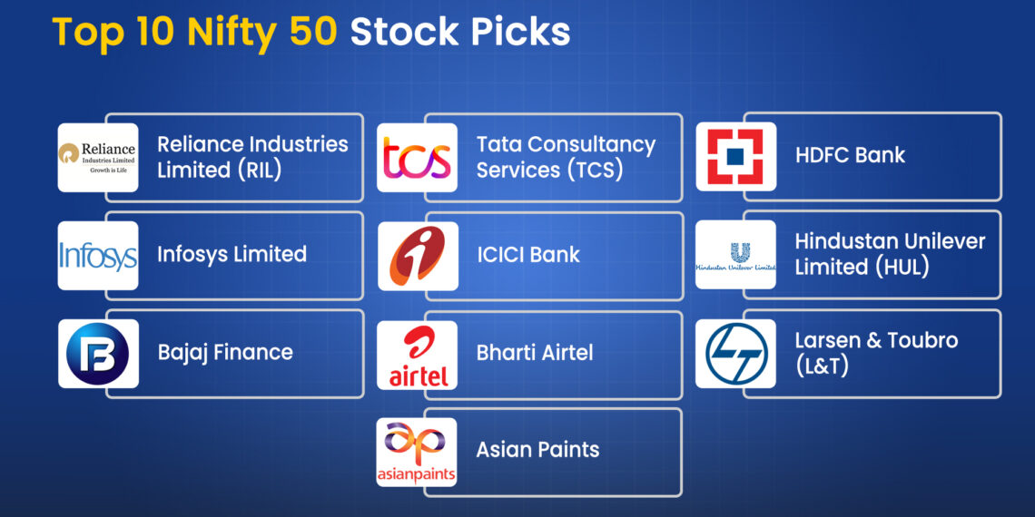 Cover image of nifty 50 top picks: 10 stocks that can drive india's growth and your portfolio