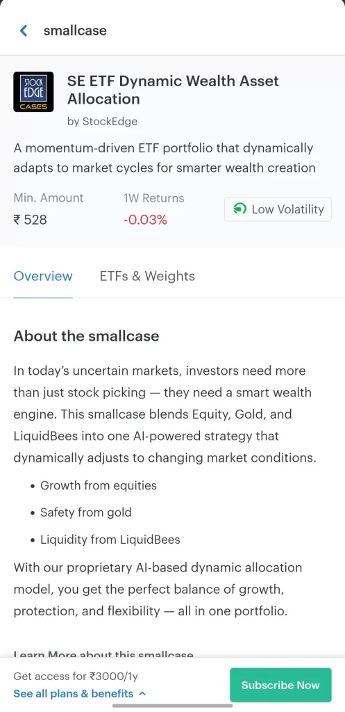Stockedge investment cases 8 Se dynamic allocation smallcase by stockedge