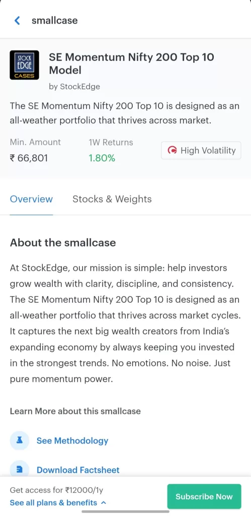 Stockedge investment cases 7 Se momentum nifty200 top 10 by stockedge