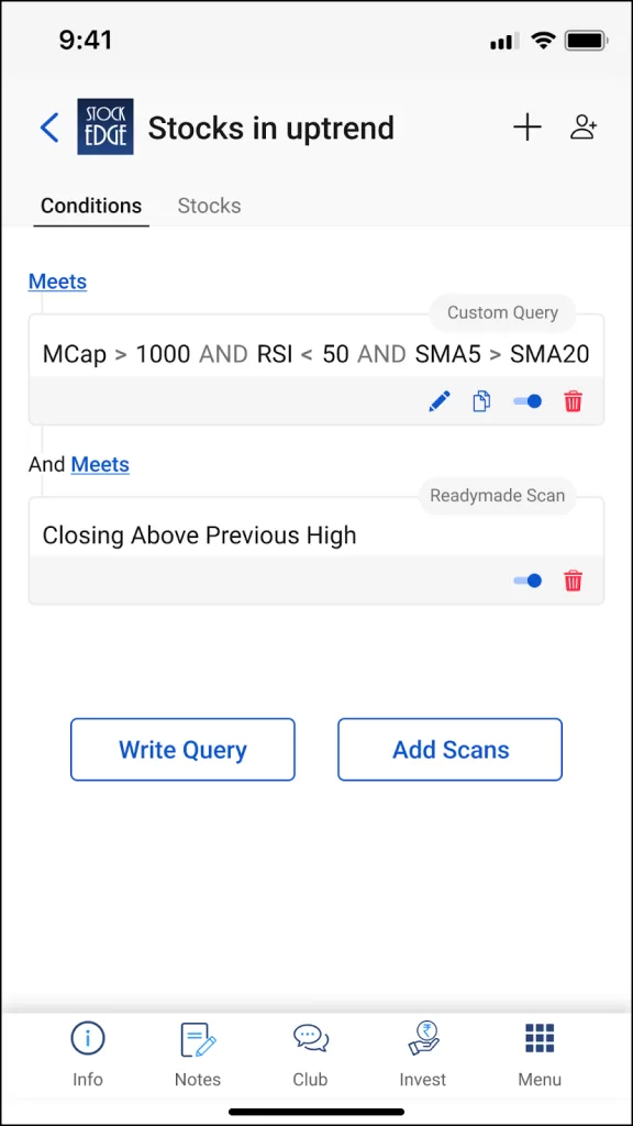 Custom scans by stockedge
