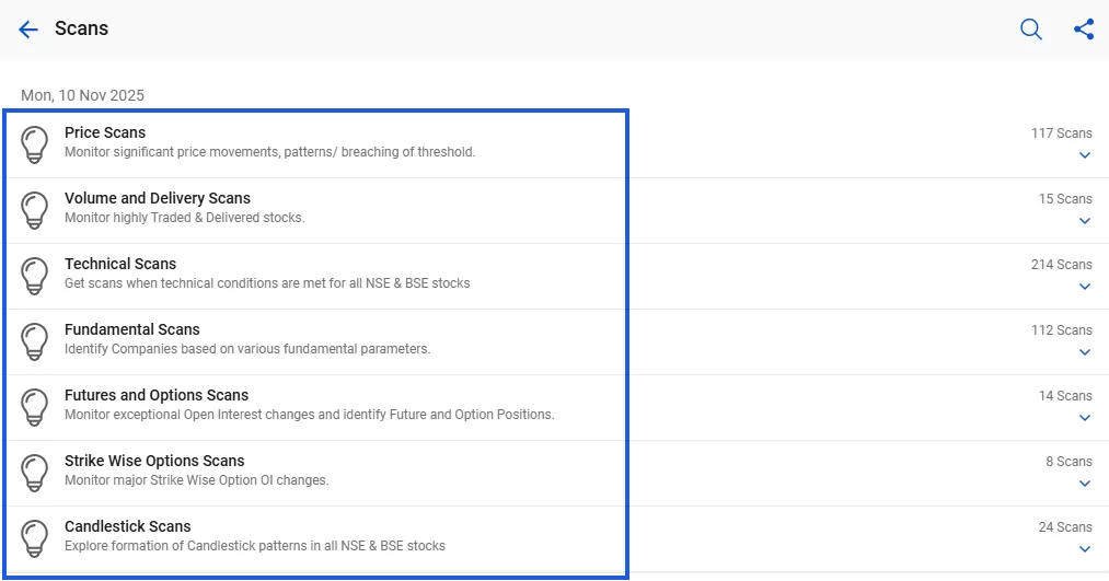 How to use stockedge technical scans 5 Different types of scans by stockedge