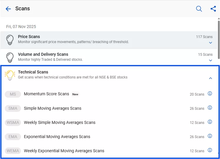 How to use stockedge technical scans 2 Technical scans by stockedge