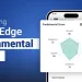 Graphic titled "introducing stockedge fundamental score" displaying the stockedge mobile app interface on a blue background, showcasing a spider chart rating fundamental metrics like growth, profitability, efficiency, solvency, quality, and valuation.