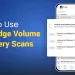 Graphic titled "how to use stockedge volume & delivery scans" showcasing the stockedge app screen with options like volume and delivery scans, volume and delivery this week scans, and volume and delivery this month scans.